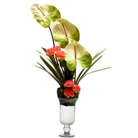 Free Flower Delivery Glass Vase with Fresh Flower