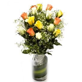 Glass Vase with Fresh Flower Arrangement 15