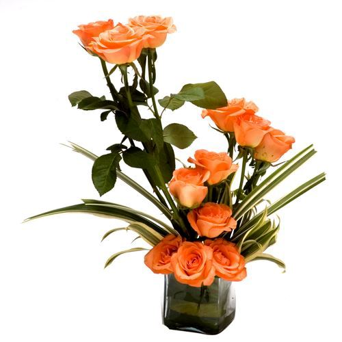Glass Vase with Fresh Flower Arrangement 16